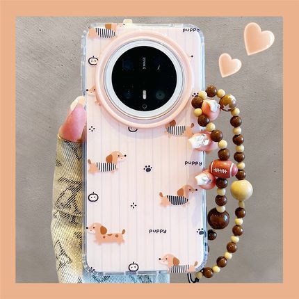 适用华为mate70pro+手机壳韩风ins可爱卡通条纹腊肠狗mate60pro手