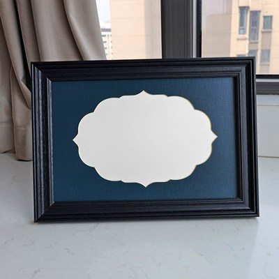 新中式复古风刺绣画框带t绣球花型卡纸绣花国画实木相框摆台挂墙