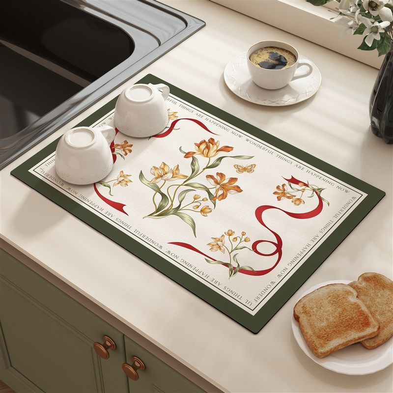 硅藻泥沥水垫厨房餐具碗盘干燥控水垫防水防滑免洗隔热台面吸水垫,居家布艺,厨房地垫,淘宝优惠券,粉丝福利购,淘宝优惠卷