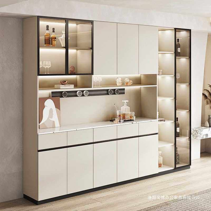 轻奢岩板餐边柜一体靠墙实木家用酒柜现代简约厨房储物柜高柜,电子元器件市场,其它元器件,淘宝优惠券,粉丝福利购,淘宝优惠卷