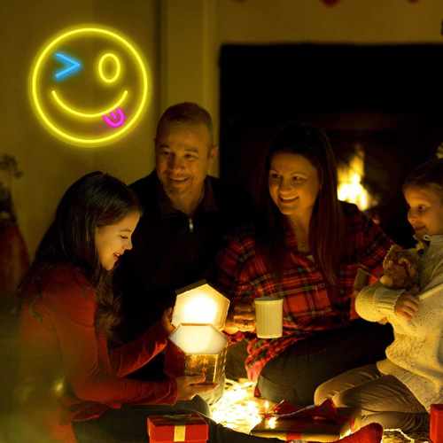 笑脸霓虹灯LED背板装饰霓虹灯亚马逊跨境新品室内装饰霓虹灯5vUSB