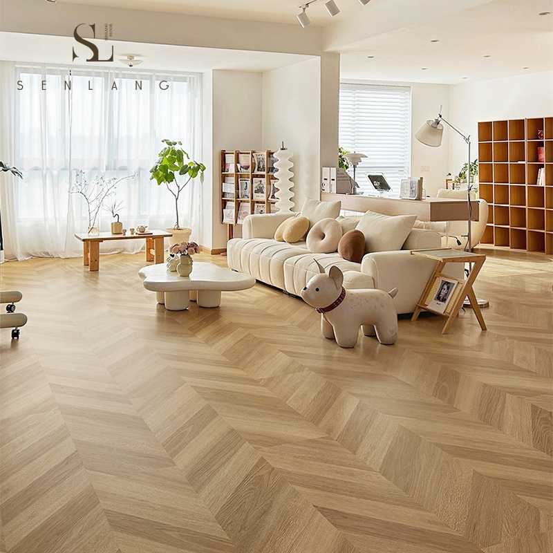 SPC石塑锁扣地板人字拼家用耐磨防水PVC石晶卡扣式环保复合木地板