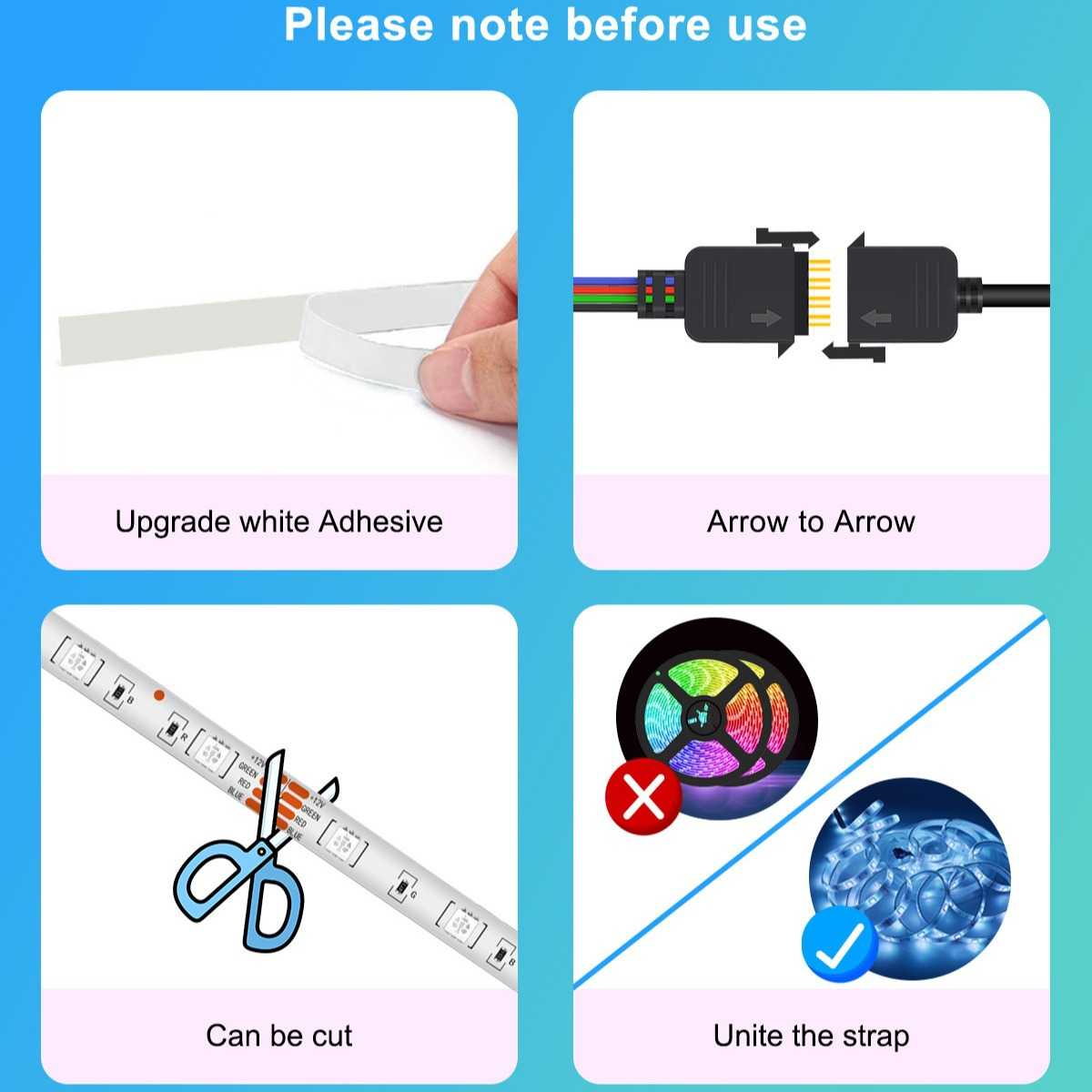 跨进直供LED灯带5050RGB套装滴胶防水44键5米吸塑七彩变色软灯条