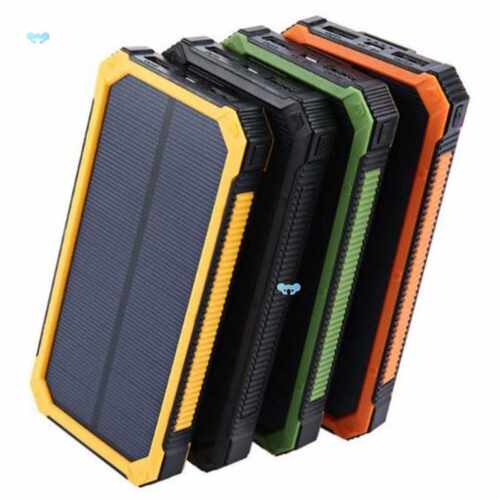 Solar Power Bank Dual USB 20000mAh External Battery Portable