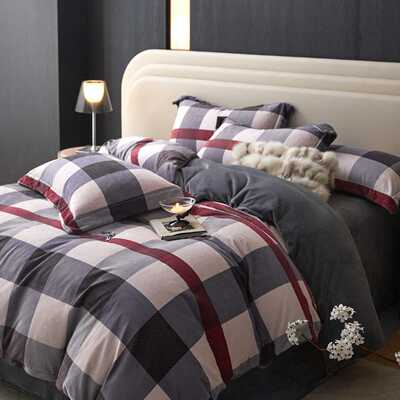 a类母婴级牛奶绒四件套法兰绒被套床单水晶珊瑚绒秋冬季床上用品