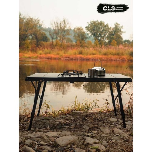 CLS户外铝板桌蛋卷桌露营折叠桌便携升降野餐烧烤桌IGT移动厨房桌