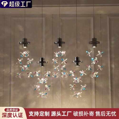 法式轻奢水晶餐吊灯高级感大气餐桌吧台吊灯2026新款茶室灯设计师