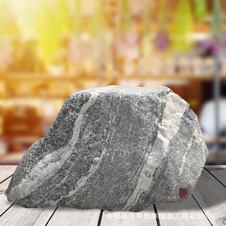 厂家 雪浪石原石刻字石 庭院小区景观造景石雪浪石切片组合