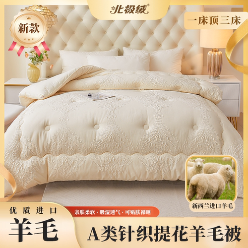 北极绒100%新疆进口羊毛被