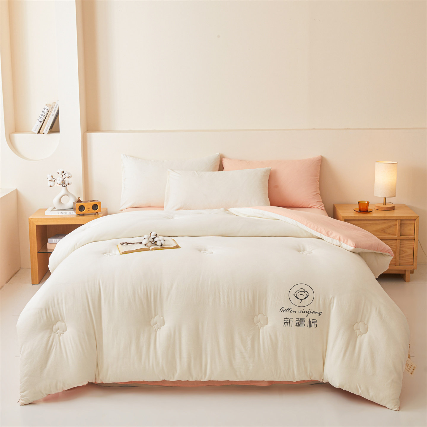 2025新款纯色无印风新疆棉花被四季被子被芯