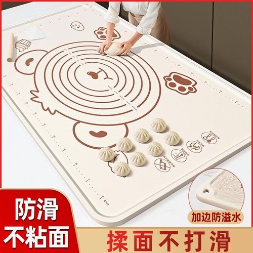 金邦厨具送擀面杖+切面刀硅胶揉面垫加大K加厚不沾和面揉面垫防滑