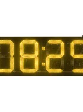12寸黄色LED数字时间温度显示屏户外防水LED时钟温度显示器