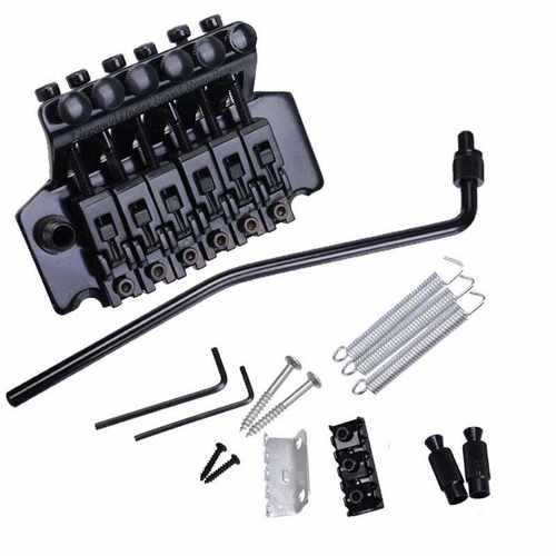 电吉他配件双摇琴桥颤音系统 拉弦板颤音器整套黑色银色