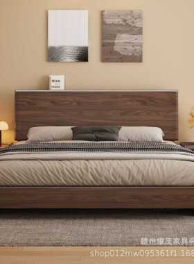 榫卯结构全实木床榻榻米床架1米5单人床180x200带床垫齐边储物床