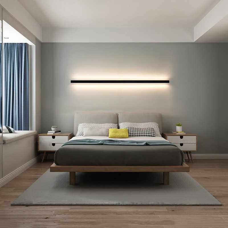 线条壁灯卧室 极简长条壁灯长条书房客厅横竖创意LED床头背景墙灯