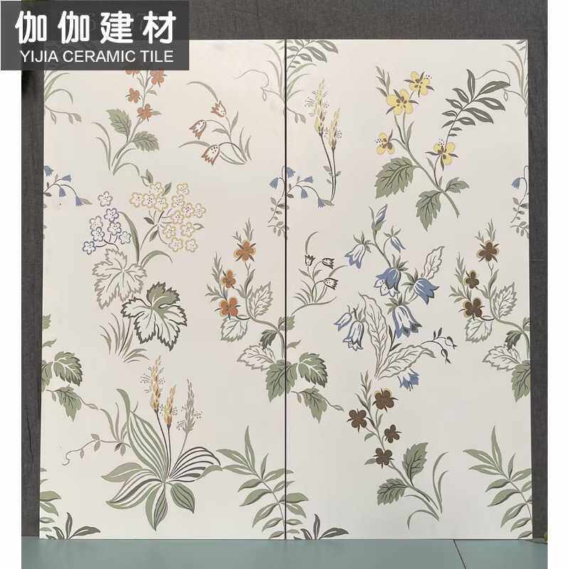 新款佛山全瓷哑光拼花仿壁纸花砖600*1200厨房卫生间墙砖防滑瓷砖
