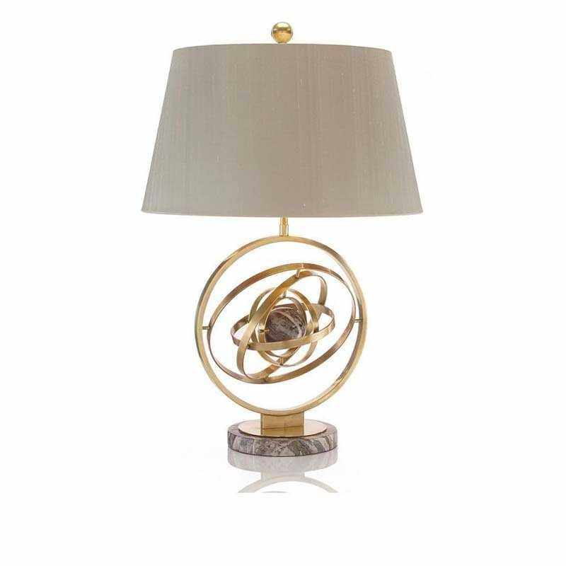 美式简约地球仪个性铁艺创意客厅卧室书房样板房大理石底座台灯