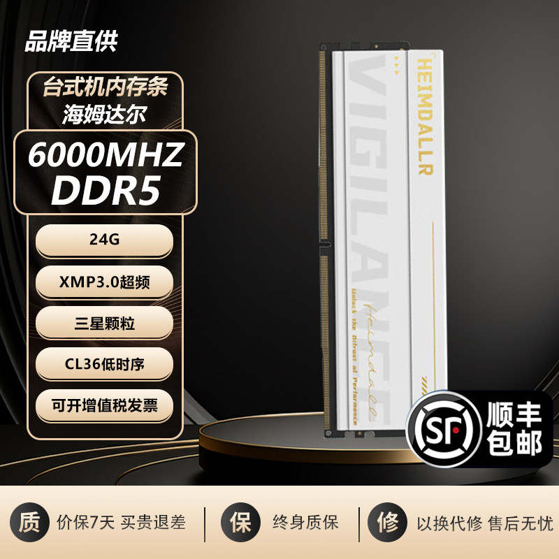 阿斯加特海姆达尔24g ddr5 6000台式机内存条三星颗粒CL36