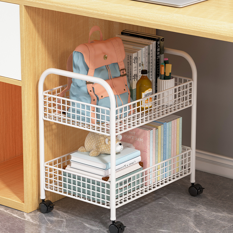 小推车放书e本的神器可移动书包置物架放置书桌旁侧边收纳滑轮书