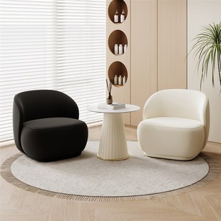 北欧轻奢单人沙发椅小户型休闲服装店铺美容院休息区接待桌椅组合