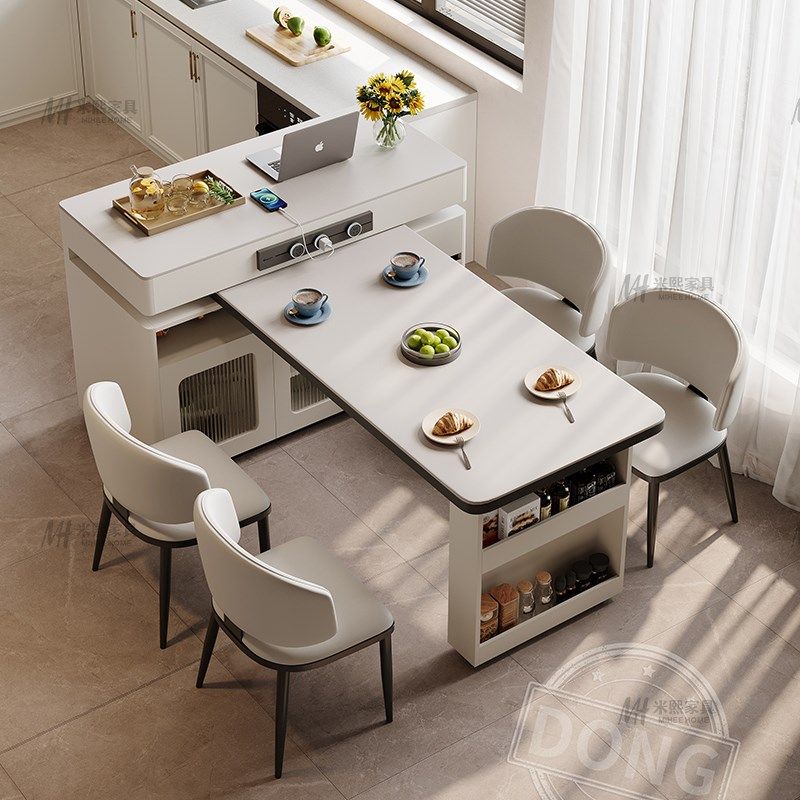 可旋转伸缩岛台餐桌一体家用小户型开放厨房吧台隔断柜现代简约,住宅家具,岛台餐桌,淘宝优惠券,粉丝福利购,淘宝优惠卷