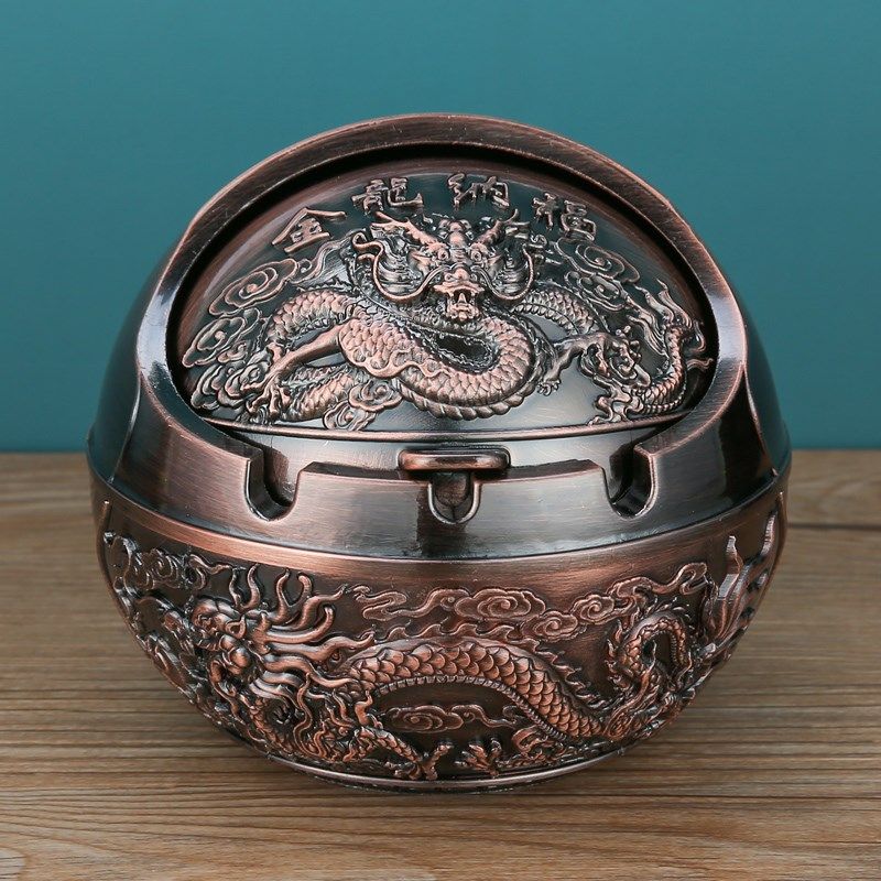 创意烟灰缸家用客厅轻奢复古网红金属床头办公室防飞灰带盖摆件大,节庆用品/礼品,时尚烟灰缸,淘宝优惠券,粉丝福利购,淘宝优惠卷