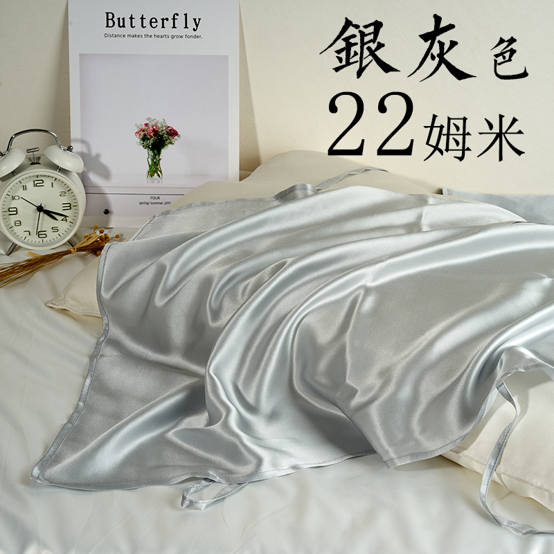 夏季纯真丝枕巾100桑蚕丝22/25姆米枕头皮 N顺发抗静电一对需拍2