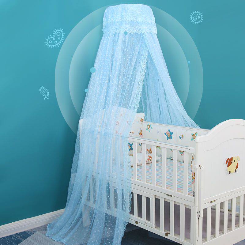 落地式婴儿床蚊帐全罩通用公主风幼儿宝宝小床上支架杆防蚊罩家用