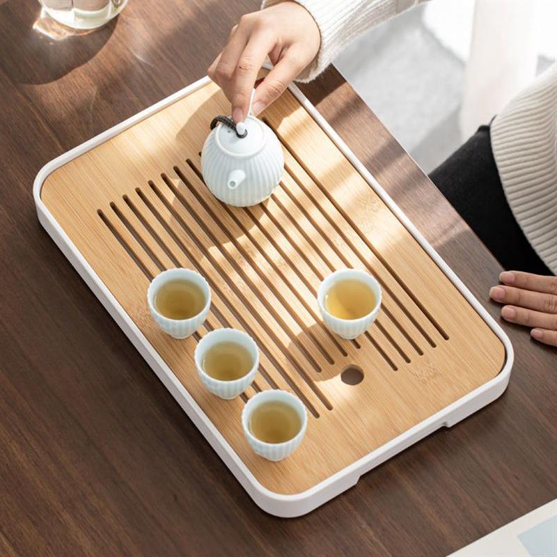 竹制托盘长方形茶盘茶杯孟
