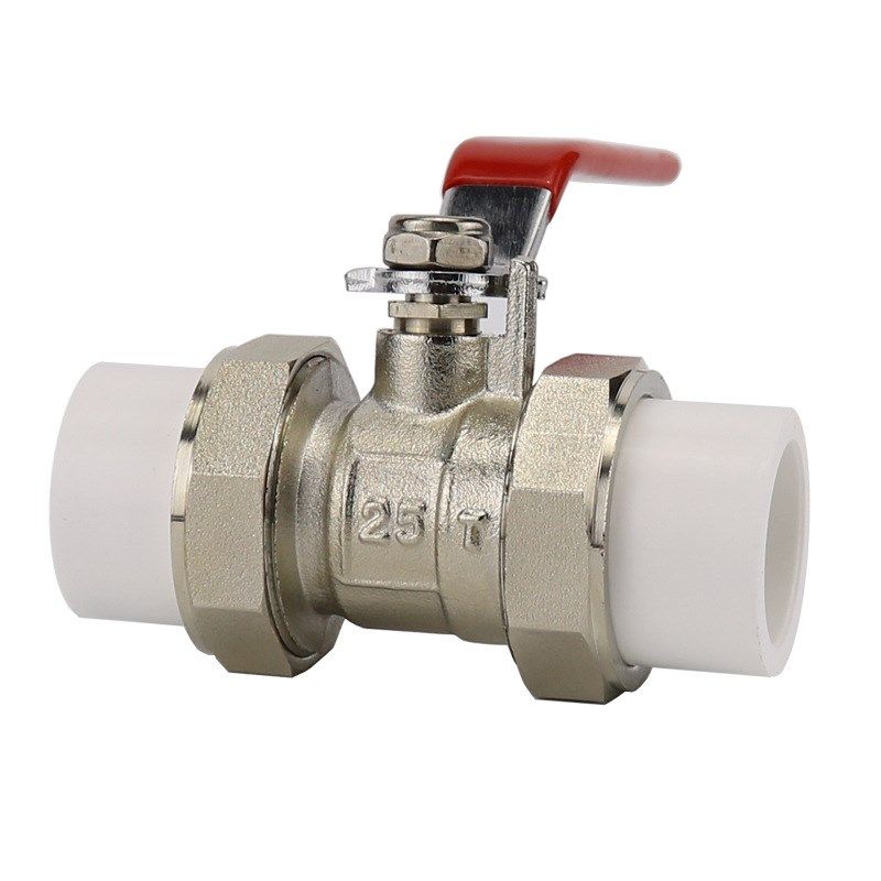 直供 黄铜焊接PPRm球阀 DN20 DN25热熔铜PPR双活接球阀开关