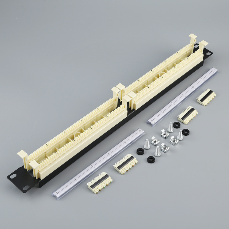 110型100对配线架19英寸机柜50对200对电话跳线架语音含模块包邮