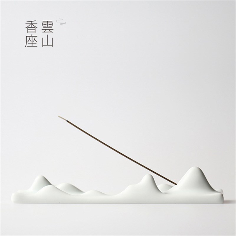 班意 云山香座 线香香插 景德镇高温陶瓷香器 人文创意白色香插