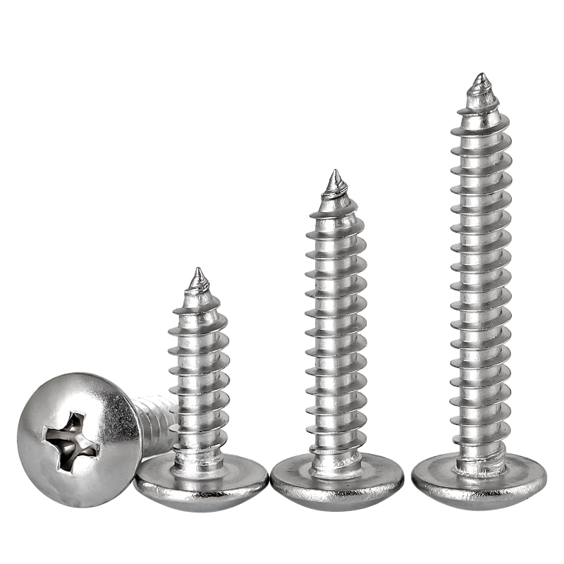 不锈钢十字大扁头自攻螺丝黑色304镀锌伞头蘑菇头木螺钉M3M4M5M6