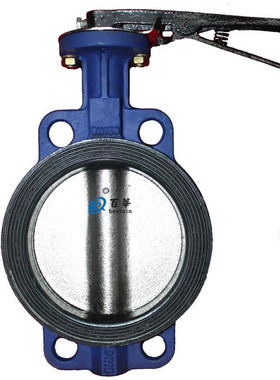 D71X16 对夹式蝶阀 大体乙丙挂胶手柄蝶阀DN40 50 65 80 100 300