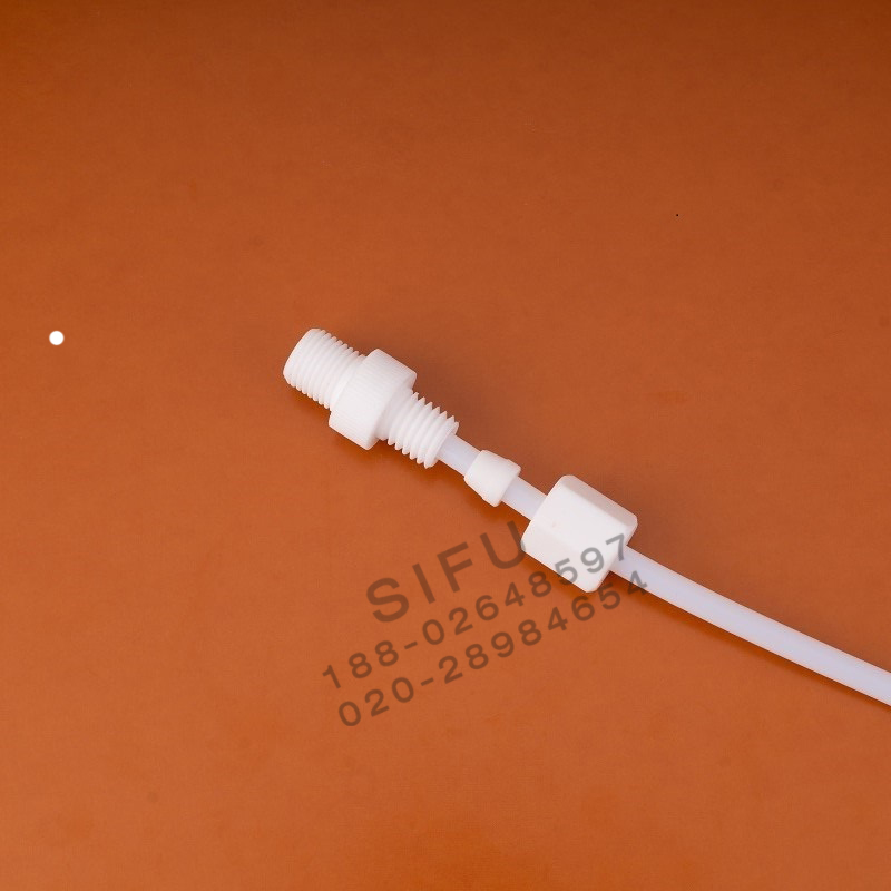 四氟卡套接头PTFE特氟龙外牙直接G牙NPT牙PT1/8 1/4 3/8 1/2 3/4