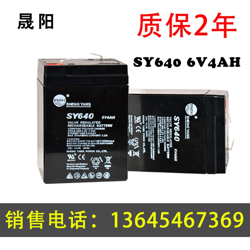 SHENGYANG晟阳蓄电池 SY640 6V4AH 玩具车 童车 电子称用电瓶