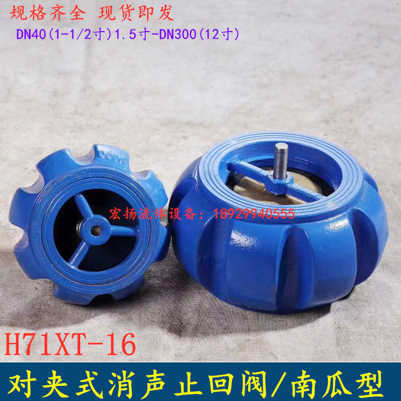 H71XT-16对夹式消声止回阀南瓜型止回阀逆止阀弹簧止回阀单向阀