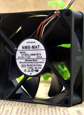 NMB 3110KL-09W-B75 24.5V 0.21A 8CM 8025 4线 机箱风扇80*80*25