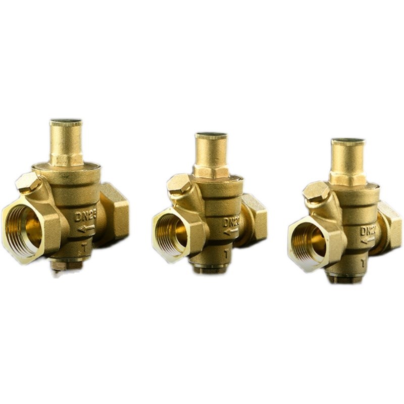 可调式热水器自来水丝牙减压阀黄铜体家用恒压稳压过滤型减压阀水