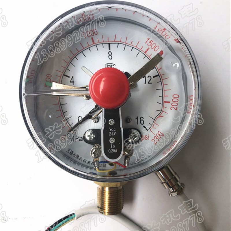 无锡糜氏 充油 抗震 电接点压力表 24V 径向 YNXC100 16 25 MPA