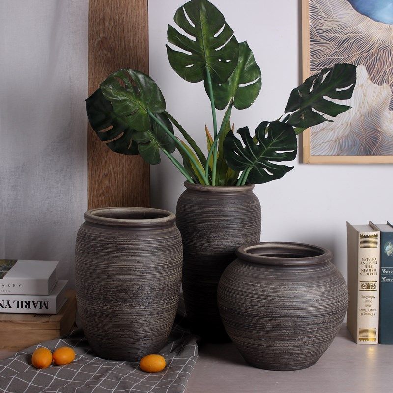 手工景德镇拉丝陶罐花瓶坛子盆水培鲜花植物花器民俗复古粗陶罐子,畜牧/养殖物资,畜牧/养殖器械,淘宝优惠券,粉丝福利购,淘宝优惠卷