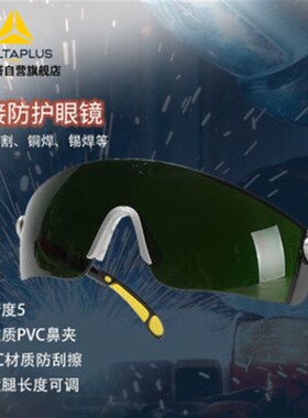 代尔塔 DELTAPLUS 101012电焊护目镜 防雾防刮擦焊工眼镜T5黑色