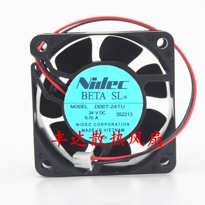 原装日本 nidec D06T-24TU 6CM 6025 24V 0.10A 变频器散热风扇
