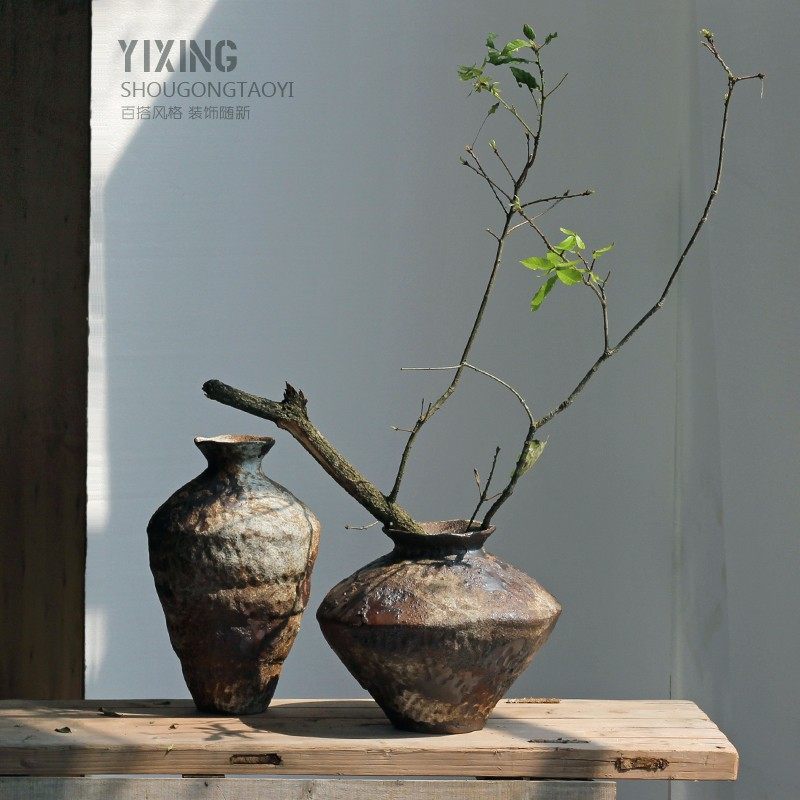 陶瓷花瓶粗陶插花复古怀旧手工民宿酒店侘寂风禅意摆件粗陶罐坛子,畜牧/养殖物资,畜牧/养殖器械,淘宝优惠券,粉丝福利购,淘宝优惠卷