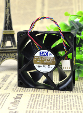 原装 台湾AVC 7020 12V 0.30A 双珠 DA07020B12M 4线CPU散热风扇