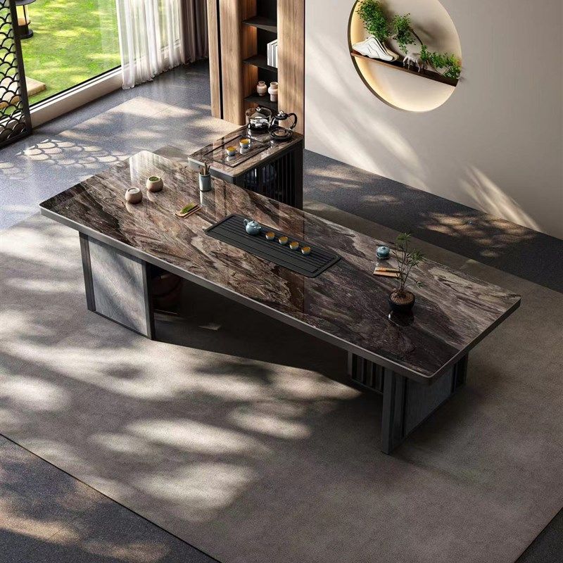 意式客厅家用高级感中式岩板茶桌办公室简易泡茶一体茶桌椅组合,住宅家具,茶几,淘宝优惠券,粉丝福利购,淘宝优惠卷