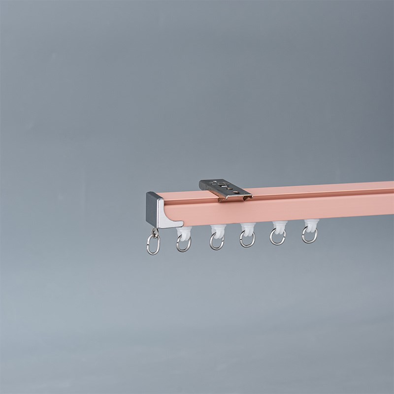 铝合金窗帘轨道静音加厚单轨双轨滑轮飘窗客厅P顶装侧装滑轨导轨