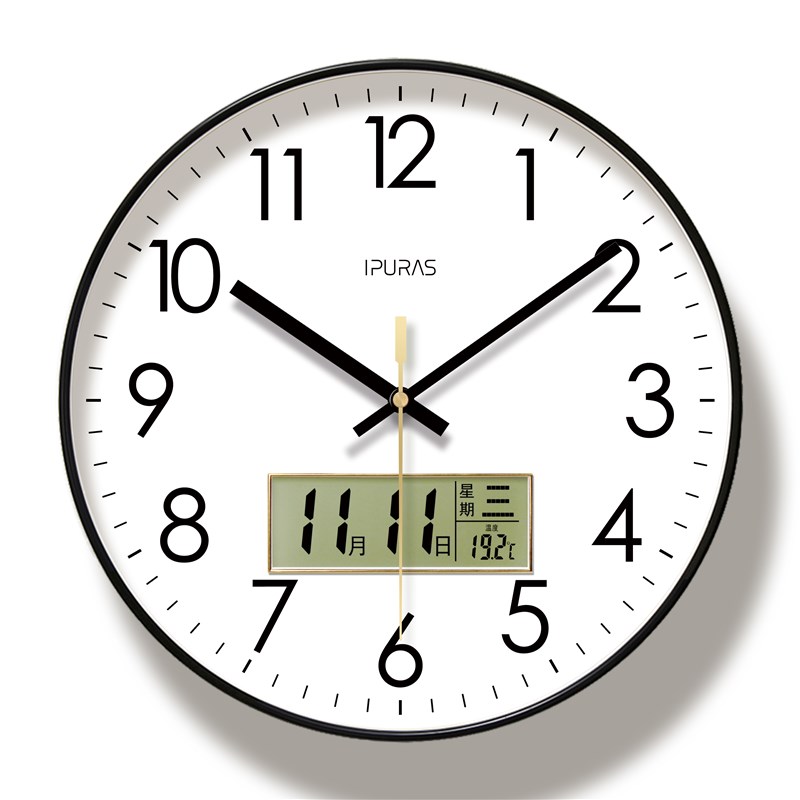 简约经典挂钟客厅钟表时尚简约A数字时钟挂表现代静音扫秒石英钟