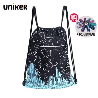 Unikecr优丽克束口袋抽绳双肩背包女旅行轻便背囊防水鞋袋运动包