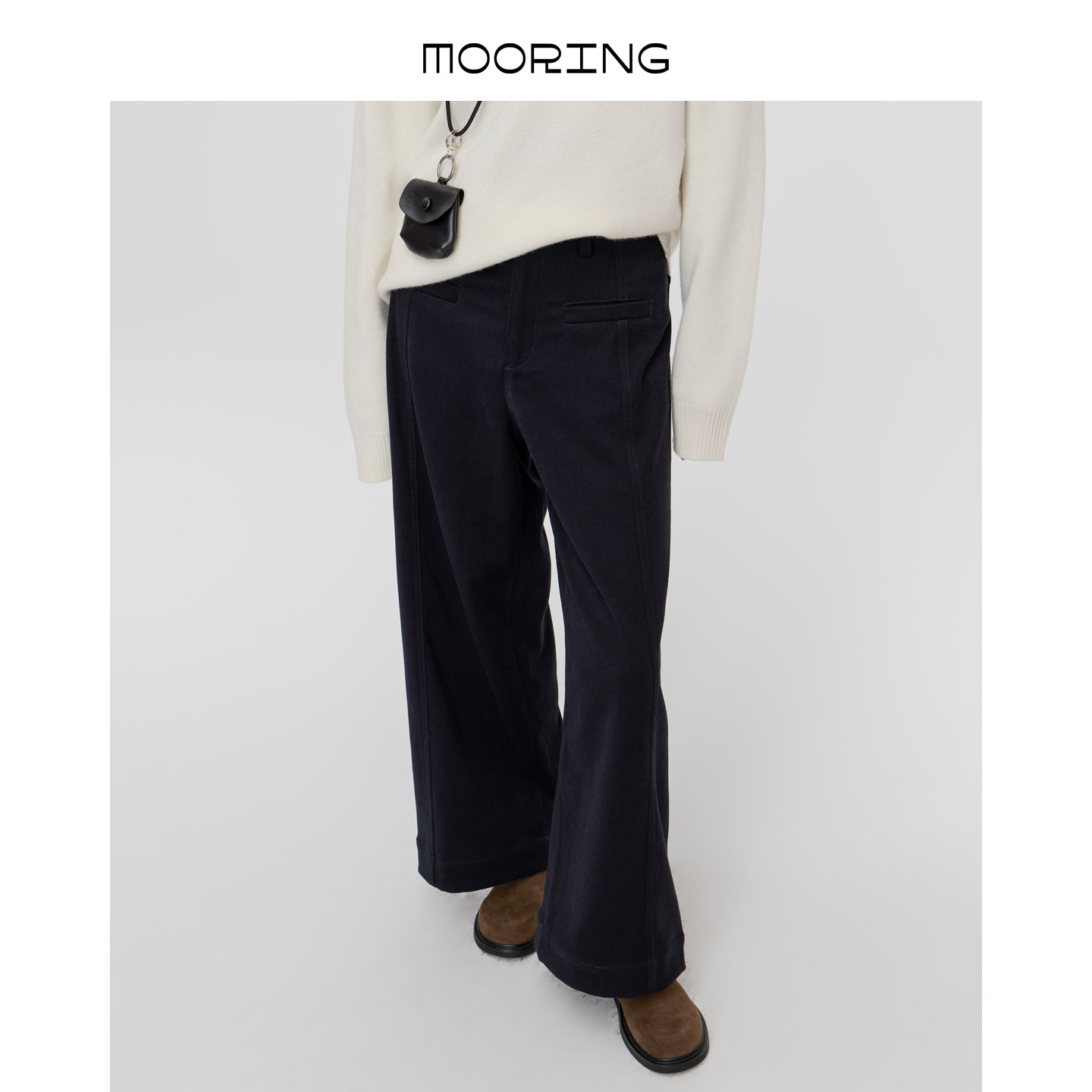 MOORING泊 高腰直筒阔腿裤雪尼尔牛仔内里绒感保暖休闲长裤,女装/女士精品,休闲裤,淘宝优惠券,粉丝福利购,淘宝优惠卷